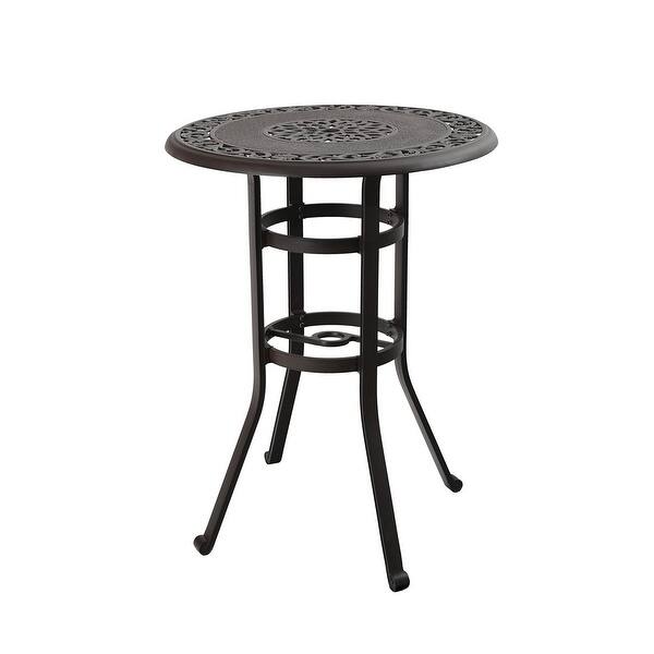 PHI VILLA 32" Cast Aluminum Patio Bar Table, 41" Height High Top